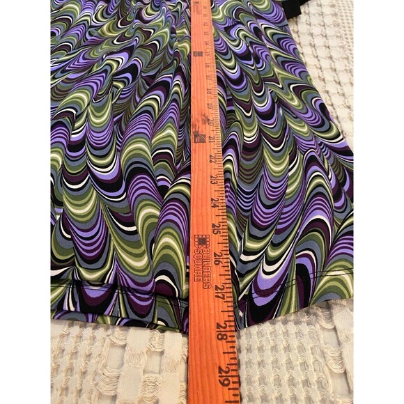 Gitano Plus Size 18-20W Top Short Sleeve Top Square Neck Purple Green  Stretch - Picture 11 of 11